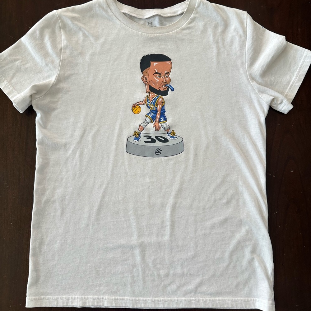 Under Armour White Kids' T-Shirt with Cartoon Graphic